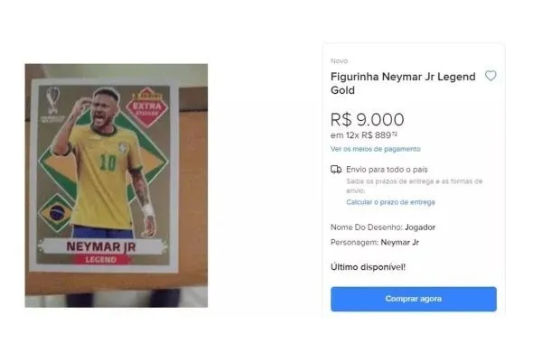 Figurinha rara neymar gold 【 ANÚNCIO Novembro 】