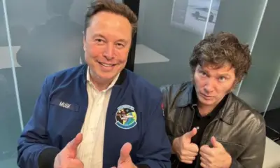 presidente da argentina javier milei se encontra com bilionario elon musk nos eua